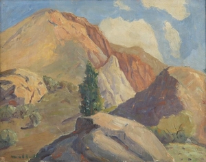 Marie Kendall, The lone pine, oil on board