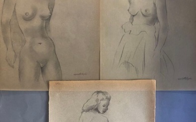 Mariette LYDIS (1887-1970) Nus féminins Trois calques signés. 33 x 25 cm.