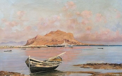 Mario Mirabella (1870-1931) - Veduta del Golfo di Palermo con Monte Pellegrino