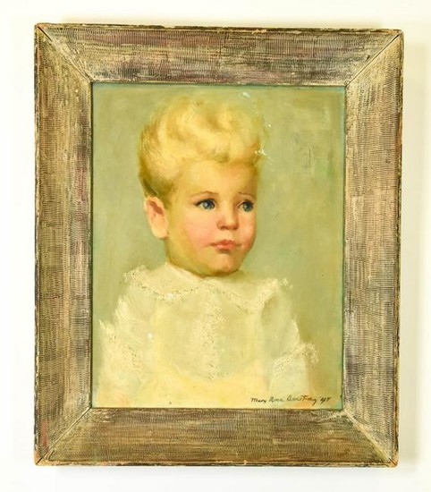 Mary Rose Anthony Mid C Portrait Oil Painting