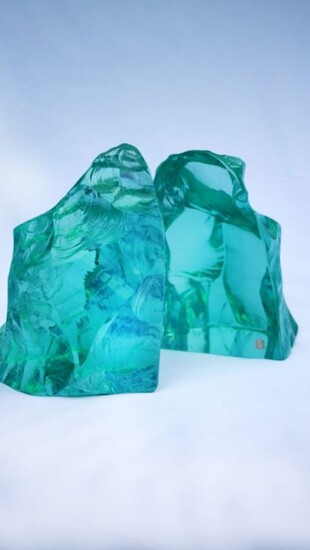 Max Ingrand - Fontana Arte - bookend crystal rocks (2)