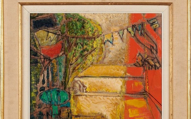 Max PAPART 1911-1994 14 JUILLET EN PROVENCE Huile sur toile signée en bas à gauche...