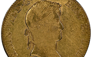 Mexico: , Ferdinand VII gold 8 Escudos 1821 Mo-JJ AU55 NGC,...