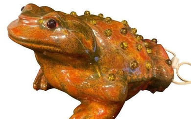 Mid Century Ceramic Frog Lamp