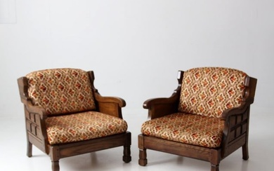 Mid Century Howard Furniture Mfg Chairs Pair