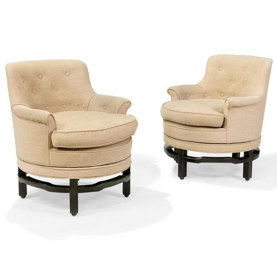 Mid Century Swivel Chairs - Pair