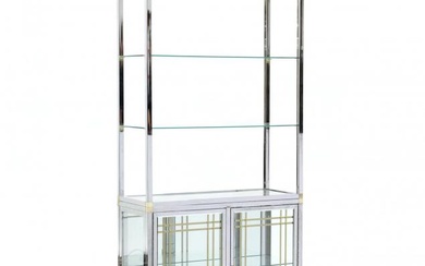 Modernist Steel and Brass Etagere