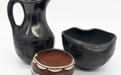 Native American Santo Domingo Blackware Pottery