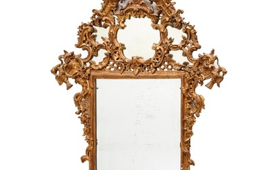 Nice Continental Rococo giltwood mirror