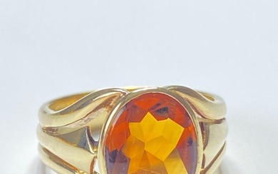 No Reserve Price - Ring - 14 kt. Yellow gold Citrine