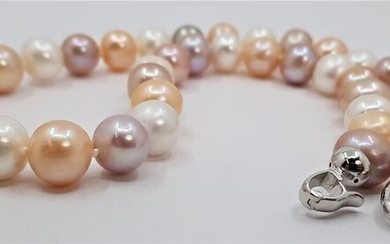 No reserve price - 11x12mm Multi Cultured Freshwater pearls - Necklace