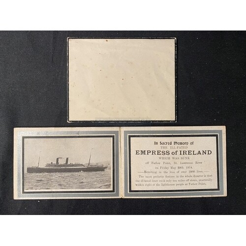 OCEAN LINER: Empress of Ireland In Memoriam mourning card wi...