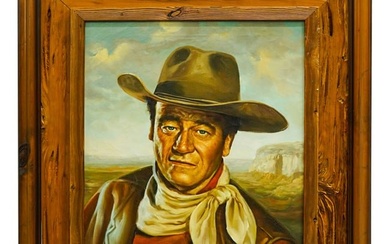 Oil On Canvas John Wayne Portrait