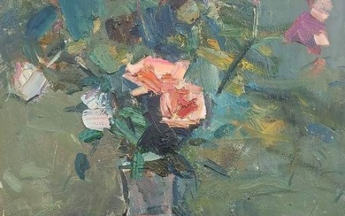 Oil painting Flowers on the table Mazur Vladimir