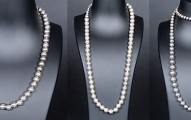 Old Pawn Navajo Sterling Silver Pearl Necklace Collection