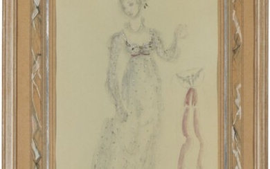 Oliver Hilary Sambourne Messel (1904-1978), Costume design for the Queen of Spades, showing Lisaveta Ivanova’s opera dress, from the Royal Opera House production of Tchaikovsky’s The Queen of Spades, December 1950
