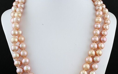 Opéra-Kette Sweetwater pearls - Necklace Extra-long, large pearls in shimmering rose with a brilliant luster