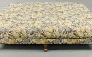 Oversize footstool with tapestry style upholstery. ht.