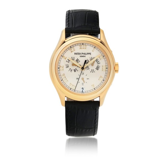 PATEK PHILIPPE | REF 5035 YELLOW GOLD ANNUAL CALENDAR WRISTWATCH WITH 24-HOUR INDICATION MADE IN 2001
