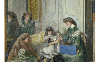 PIERRE BONNARD (1867-1947) Jeunes filles et chiens ou Les Demoiselle...