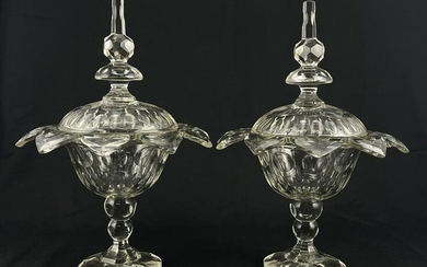 Pair Large Anglo Irish Decorative Covered Comports