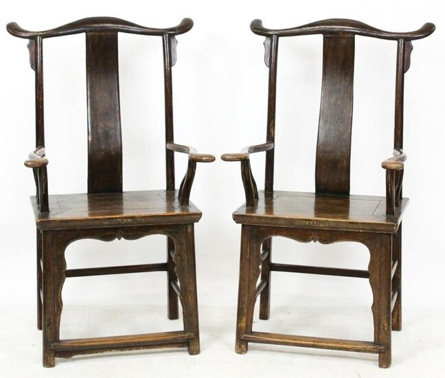 Pair of 19th c Chinese Scholar's Chairs