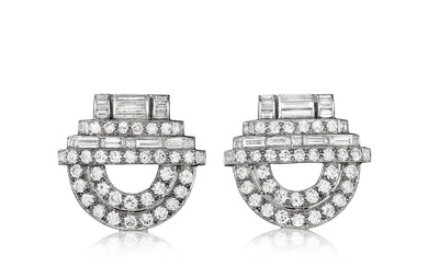Pair of Art Deco Diamond Earrings