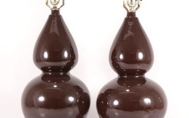 Pair of Chinese Style Double Gourd Vases
