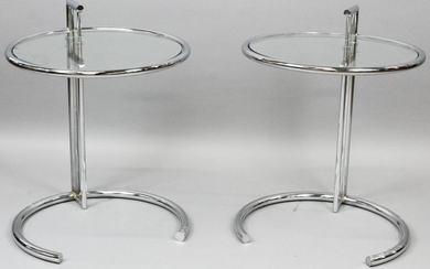 Pair of Eileen Gray adjustable tables