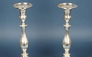 Pair of English Silver Plate Candlesticks