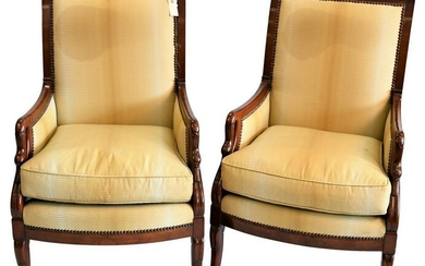 Pair of French Style Mahogany Chairs, height 40 inches