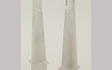 Pair of Rock Crystal Obelisks.