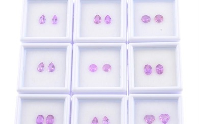 Pairs of pink sapphires, 8.86ct