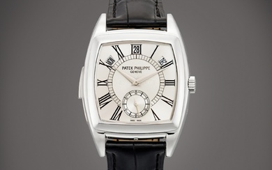 Patek Philippe Gondolo, Reference 5033 | A limited edition platinum minute repeating annual calendar wristwatch with cathedral gongs, Made for the State of Qatar, Made in 2002 | 百達翡麗 | GONDOLO 型號5033 | 限量版鉑金三問年曆腕錶，備大教堂音簧，為卡塔爾而製，2002年製