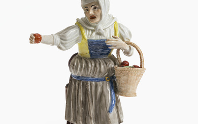 Peasant woman with basket of apples - Meissen, circa 1747, formation and decoration circa 1748, model by J. J. Kändler and P. Reinicke