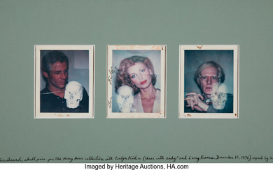 Peter Beard (1938-2020), Skull Photographs for the Harry Horn Collection with Evelyn Kühn, Andy Warhol, and Larry Rivers (triptych) (1976)