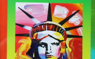 Peter Max (American 1937-) Liberty head II mixed media acrylic