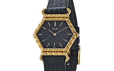 Piaget 18K Yellow Gold 9559 D Hexagonal Vintage Ladies Watch