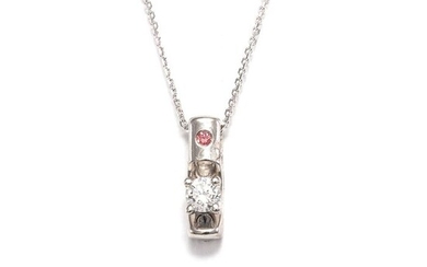 Platinum - Necklace with pendant - 0.24 ct Diamonds - No Reserve Price