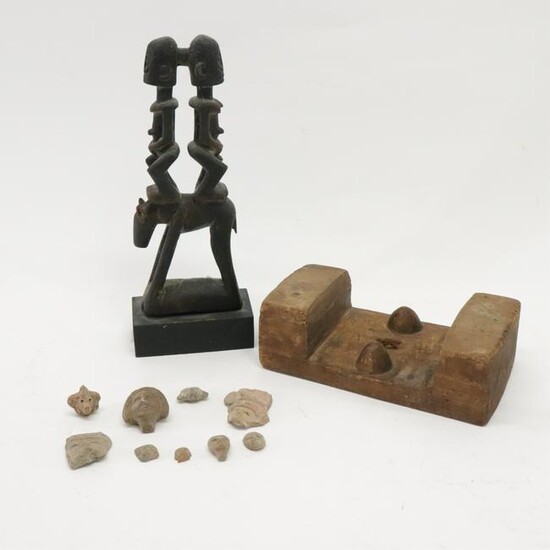 Pre-Columbian Pottery Shards & African Statue