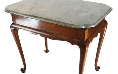 Queen Anne-Style Marble Top Table