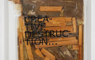 RERO (né en 1983) SANS TITRE (CREATIVE DESTRUCTION...), 2012 Toile de lin, châssis en bois,...
