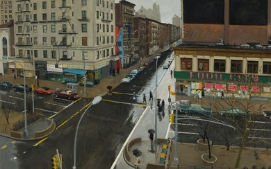 Rackstraw Downes (Br. b. 1939), 80th Street and Broadway 1976-77, Oil on canvas, framed