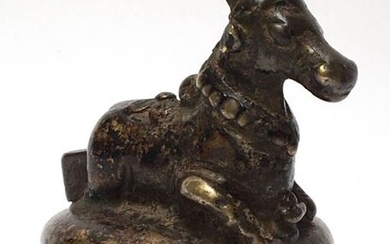 Representation of the sacred cow Nandi in bronze....