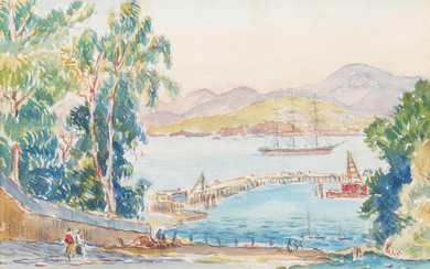 Reynolds Beal (1867-1951) San Francisco Bay sight 10 1/4 x...