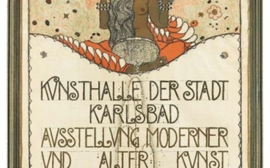 Richard Teschner (1879-1948), Exhibition poster for Modern Art at the Kunsthalle in Karlsbad under the direction of Galerie Miethke Vienna in 1913, Colour lithograph, Signed and dated within the print, Frame size 129 x 84 cm. (ARR) Footnote:...