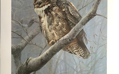 Robert Bateman "Winter Mist - Great Horned Owl" Signed Litho LE