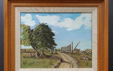 Robert Wood, Old Cattle Gate, Oil on Canvas 1970s