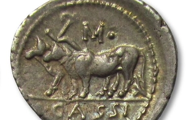 Roman Republic - AR Denarius, L. Cassius Caecianus. Rome 102 B.C. - obverse control letter K• reverse M• - Silver