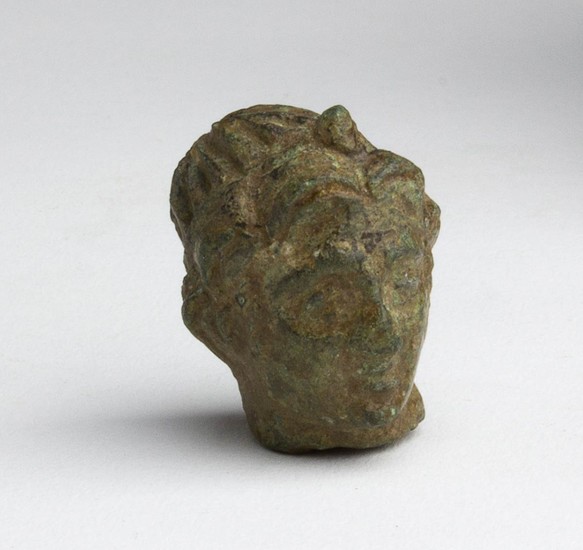 Roman bronze Apollo head, c. 1st-3rd century AD, length...
